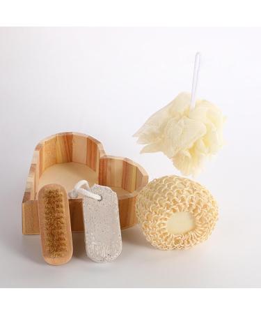 Amagogo 5X Bath Set with Accessories Shower Sponge in Heart Wooden Box Soft Exfoliating Bath Sponge for Skin Exfoliating Women Man - Buy Online on GoSupps.com