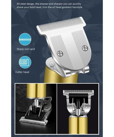Electric Pro for T- Cordless Trimmer Wireless Portable Hair Clipper Oil Clipper-Gold - Buy Online on GoSupps.com