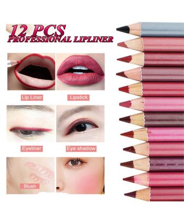12-Piece Waterproof Lip Liner Set - Long-Lasting Lip Contour Makeup Gift for Women & Girls - Buy Online on GoSupps.com