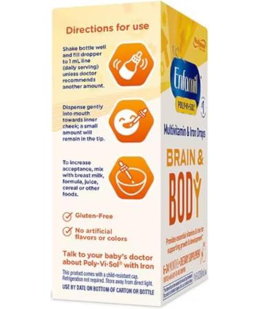 Enfamil Poly-Vi-Sol Multivitamin Drops with Iron 50 mL - Essential Infant Supplement - Buy Online on GoSupps.com