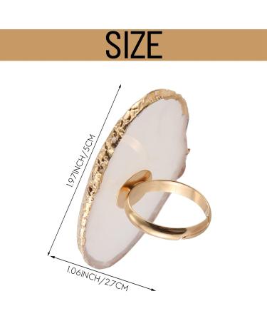 HUFFA 1 Pc Resin Stone Color Nail Art Ring Palette Finger Ring Plate Acrylic Polish Cream Foundation Mixing Nail Art Equipment - Buy Online on GoSupps.com