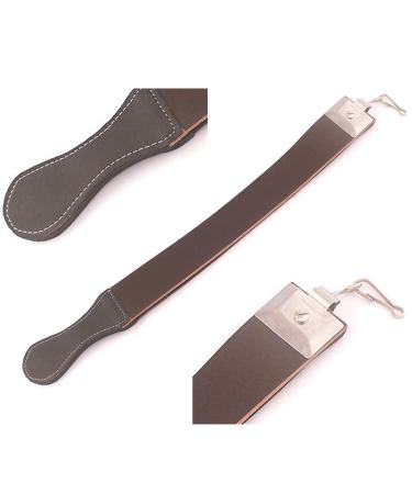 OdontoMed2011 Professional Sharpening Strop 20" Made Of Real Leather Straight Razor Hanging Strop Barber Shaving Strap Belt With Swivel Clip ODM