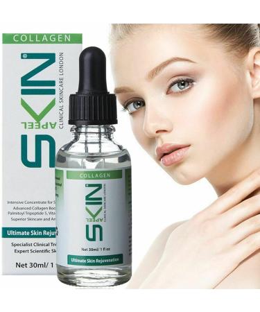 Collagen Face Serum SKINAPEEL Anti Aging Serum for Face & Neck 30ml - Anti Wrinkle Boosting Complex Facial Serum Ideal for Use with Derma Rollers - MADE IN THE UK - Buy Online on GoSupps.com