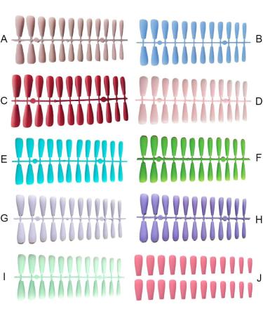 AUklOPVZZ Girls Matte False Nails Full Cover Patch Decorated Decorations Super Long Coffin Supplies Artificial Fingernails - Buy Online on GoSupps.com