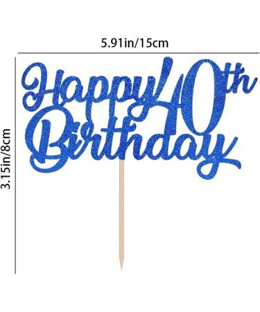 Personalised Cake Topper Happy 40th Birthday Cake Decoration Sparkling Cake Topper for Adult Birthday Party Decoration - Buy Online on GoSupps.com