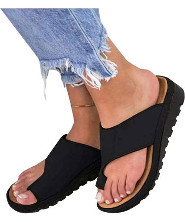 Bunion Sandals for Women Sandals for Bunions Correction Women Bunion Sandals for Women with Arch Support (Black 8) Black 8