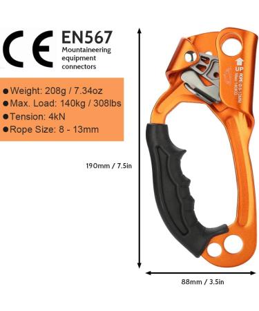 Paliston Climbing Hand Ascender for 813mm Rope - Left & Right | Ideal for Rock Climbing & Arborist - Buy Online on GoSupps.com