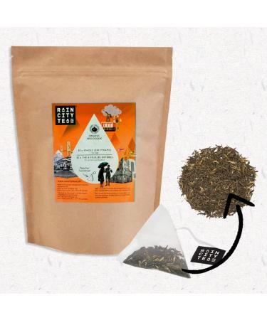 Peach Mango Swirl Pyramid Organic Greentea Bags - 50 Compostable Whole Leaf Chai Tea Bags - USDA Certified l Cellulose Inner Packaging l - Buy Online on GoSupps.com