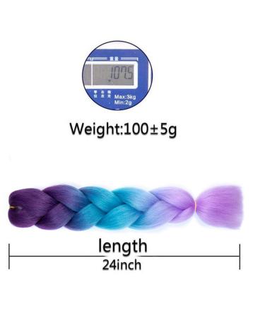 Xiaofeng Ombre Jumbo Braiding Hair Extensions 24 Inch 3 Packs - High Temperature Synthetic Hair for Twist Crochet Braids in Purple-Lake Blue-Light Purple - 100g/Pack - Buy Online on GoSupps.com