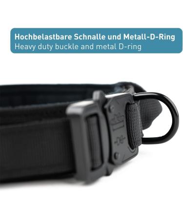 Buy Pettec Neoprene & Nylon Dog Collar with Handle - Softly Padded Adjustable Robust & Water-Repellent for Small & Large Dogs (S-XL) - Set with Tow Leash (34-44 cm) - Black - Buy Online on GoSupps.com