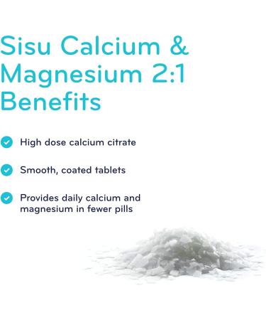 Sisu - Calcium & Magnesium 2:1 - High potency calcium citrate and magnesium to help support bone density and prevent bone loss - 180 Tablets - Buy Online on GoSupps.com