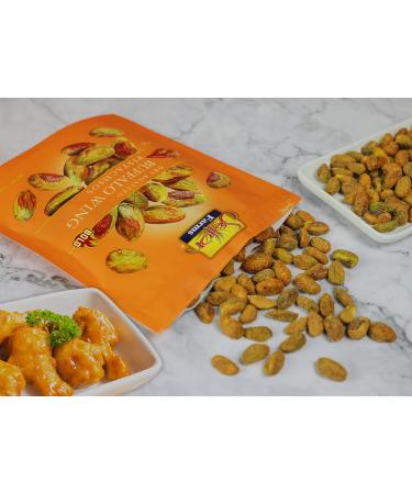 Setton Farms Buffalo Wing Flavored Dry Roasted No Shell Pistachios - 5 oz Resealable Bag | Non-GMO, Gluten Free, Vegan, Kosher - Buy Online on GoSupps.com