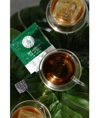 Spearmint Tea (100 Tea Bags) with Natural Spearmint Leaves| Caffeine Free Herbal Tea in Individually Wrapped Tea Bags (150 g) - Buy Online on GoSupps.com