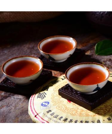 HQZM 357g Yunnan Yiwu Imperial Court Pu Erh Mature Tea with Golden Buds Premium Pu Erh Tea with Ancient Charm - Buy Online on GoSupps.com