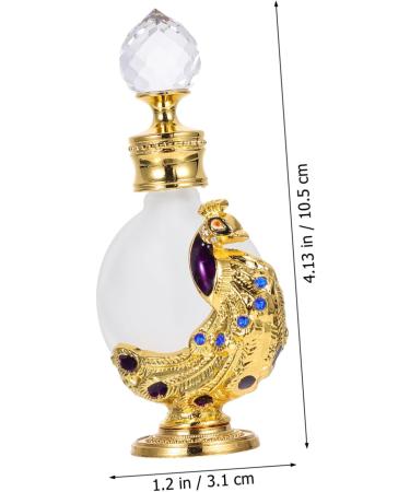 LALADEFIEE 1pc Peacock Essential Oil Bottle Dropper Bottle Liquid Dispenser Perfume Bottle Glass Empty Holder Liquid Bottle Liquid Holder 3.1x10.5cm Golden - Buy Online on GoSupps.com