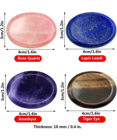 4pcs Tiger Eye Stone Guasha Massage Tool Set | Thumb Stones & Body Gems for Face & Hand Relief - Buy Online on GoSupps.com