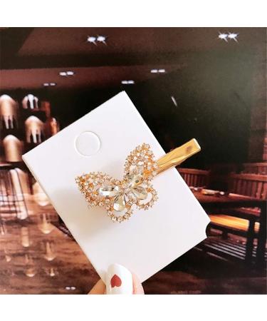 Xiwstar Alligator Hair Bangs Clips - Crystal Rhinestone Butterfly Duckbill Hairpins (2Pcs) - Hair Styling Accessories for Women & Girls - Buy Online on GoSupps.com