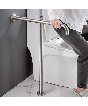 Stainless Steel Toilet Grab Bar with Leg Support Drop Down Wall Mounted Rail Grab Bar Wall to Floor Mount Bathroom Grab Rail for Safety 570mm Length - Buy Online on GoSupps.com