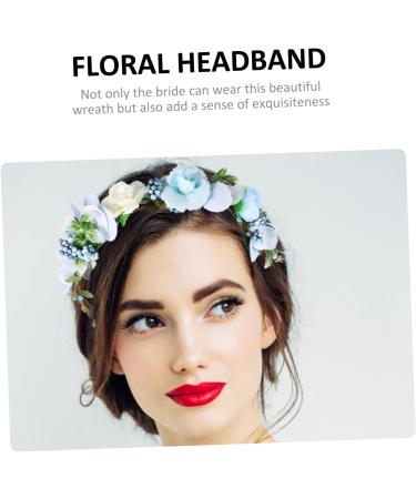 MAGICLULU Bridal Wreath Tiara Blue Tiara Hair Accessory for Girls Wedding Hair Garland Simple Garland for Women Wedding Hair Wreath Party Decor Baby Flower Child Bohemia Makeup Silk Cloth - Buy Online on GoSupps.com
