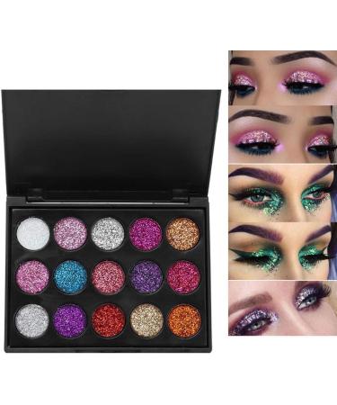 15 Colors Eyeshadow Palette Eyeshadow Makeup Glitter Eyeshadow for for Glamorous Eye Makeup Waterproof Glitter Eyeshadow Palette - Buy Online on GoSupps.com