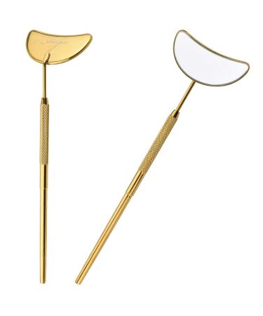 Gold LASH Mirror for Eyelash Extension Supplies Half Moon Lash Mirror Tool for Lash Extension Supplies Lash Mirror Gold Lash Mirror Half Moon Lash Mirror for Eyelash Extensions by Ida Jane