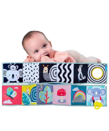 Baby Steps Koala Black White Colorful High Contrast Baby Soft Cloth Book  Tummy Time Toys Baby Safe Mirror Teether Early Educational for Infants Toddlers  Sensory Activity 0-3 Yrs Newborn Crib Toys