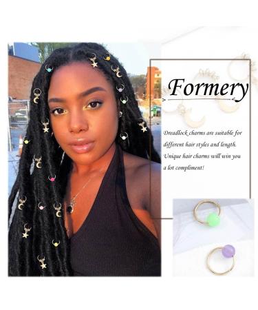 Star & Moon Dreadlock Charms & Beads Set - Formery Gold Jewelry Clips for Locs, Hair Accessories for Women & Girls - Buy Online on GoSupps.com