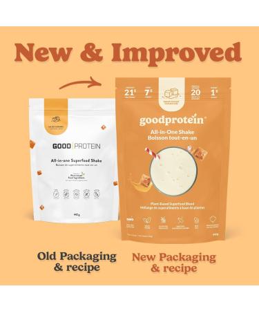 Good Protein Vegan Plant-based Protein Powder 100% Natural Non-GMO Dairy-free Gluten-free Soy-free No Added Sugar and Nothing Artificial. Salted Caramel All-in-One Shake 880 grams Salted Caramel 880 g - Buy Online on GoSupps.com