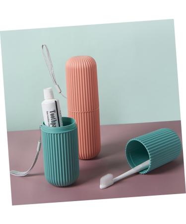 Beaupretty Toothpaste Brush Container - 2 Pieces Travel Tooth Cleaning Organizer in Green 5.5x5.5x19cm | International Shipping Available - Buy Online on GoSupps.com
