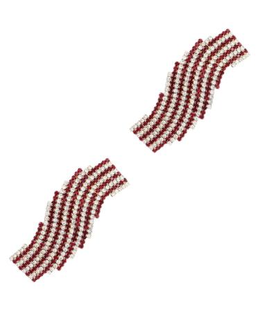 FRCOLOR Bridal Hair Clip rhinestone hairpin Rhinestone Red barrettes for women Bride goody for women bling Miss rhinestone clip rhinestones Wedding Hair Clips