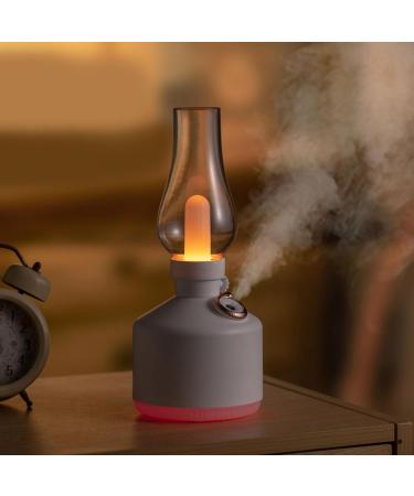 Desk Aroma Diffuser - 280ml Retro Kerosene Lamp Design | Essential Oil & Aromatherapy Humidifier for Bedroom Office & Living Room - Cool Mist Air Diffuser in White - Buy Online on GoSupps.com