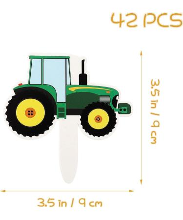 42Pcs Green Tractor Cupcake Toppers Farm Tractor Truck Car Cupcake Picks for Baby Shower Birthday Party Construction Party Supplies Cupcake Toppers Cooking and Baking - Buy Online on GoSupps.com