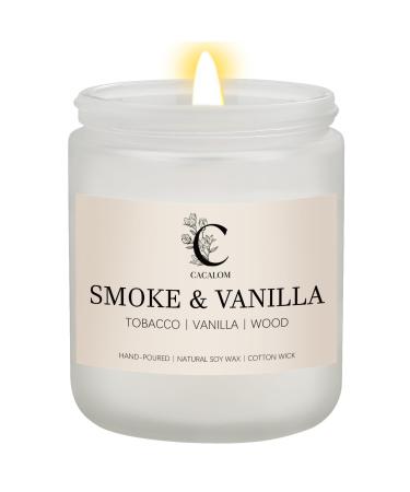 Smoke & Vanilla Scented Candles Long Lasting Burn Candles for Home Scented Soy Wax Stress Relief Jar Candles 7 oz