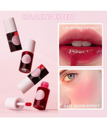 Korean Lip Tint Stain Set | Plumping Glossy Lip Gloss | Long Lasting Mini Liquid Lipstick | 02 STRAWBERRY & 04 CHERRY - Buy Online on GoSupps.com