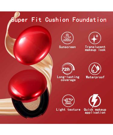 Red Cushion Foundation Cushion Foundation For Glass Skin Modular Coverage Semi-Mate Moisturizing Foundation For Flawless Makeup Uniform Complexion (21N ONE) - Buy Online on GoSupps.com