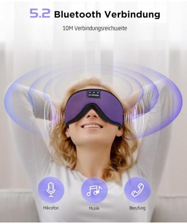 LC-Dolida 3D Bluetooth Sleep Mask with Headphones - Perfect for Meditation & Side Sleepers - Ideal Gift for Men & Women - Comfortable 3D Purple Eye Mask - Buy Online on GoSupps.com