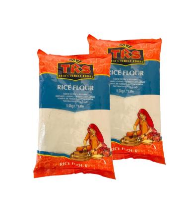 TRS Rice Flour | 1.5Kg | Rice Flour |GMO Free | Vegan | High Fibre | Indian Origin (Pack of 2)