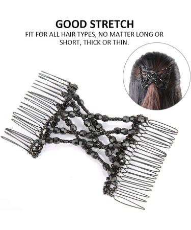 Hair Clip Comb Four Colors Stretchy Comb Clip for Home All Hair Types (Black) - Buy Online on GoSupps.com