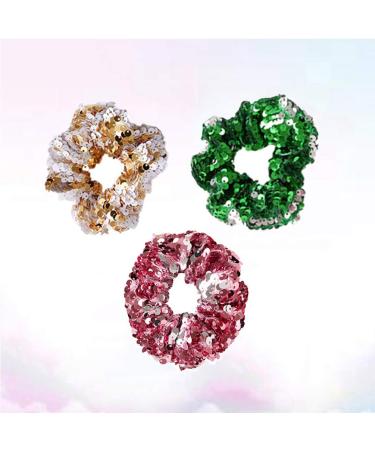 Lurrose 3pcs Sequin Mermaid Hair Scrunchies | Elastic Hair Ropes for Girls - Stylish & Durable - Buy Online on GoSupps.com