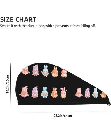 Happy Easter Gnomes Microfiber Hair Towel | Super Absorbent Coral Velvet Wrap for Curly & Thick Hair - Quick Dry Hair Cap for Women - Buy Online on GoSupps.com