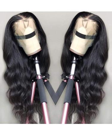 K KF BEAUTY U 26 Body Wave HD Transparent Lace Front Wig | Pre Plucked with Baby Hair | 150% Density | Natural Black - Buy Online on GoSupps.com