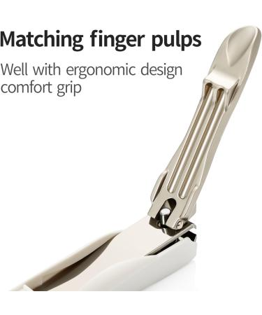 No Splash Nail Clippers - 100% Medical Grade Stainless Steel, Professional Cutter with Detachable Catcher Shell for Fingernail and Toenail - Maximum Sharpness - White - Buy Online on GoSupps.com