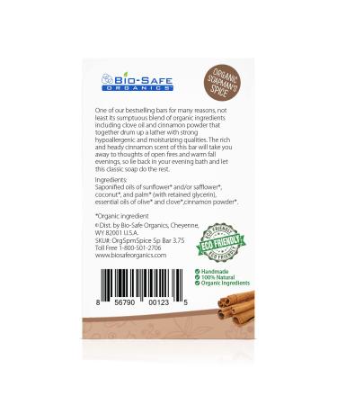 Organic Handmade Man's Spice Soap | 100% Natural Exfoliating Shampoo Bar | Moisturizing & Rejuvenating | Luxurious All-Natural Soap | Bio-Safe Organics | Made in USA - Buy Online on GoSupps.com