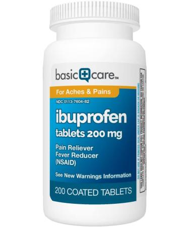 Amazon Basic Care Ibuprofen 200mg - 200 Coated Tablets - Buy Online on GoSupps.com