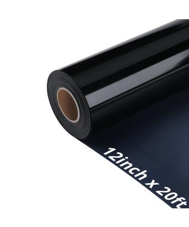 VAST WANT Black HTV Vinyl Roll -12 X 20FT Black Heat Transfer Vinyl for T Shirts  Iron On Vinyl for Cricut & Other Cutting Machines - Easy to Cut  Weed and Transfer (Black htv) Black 12 x 20 FT