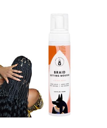 Mut Dynasty Moose hair foam for Box Braids  hair setting lotion for Black women and men  braid mousse foam to hold  professional braiding sealer for long lasting  foam wrap for black hair 8.4oz /250ml