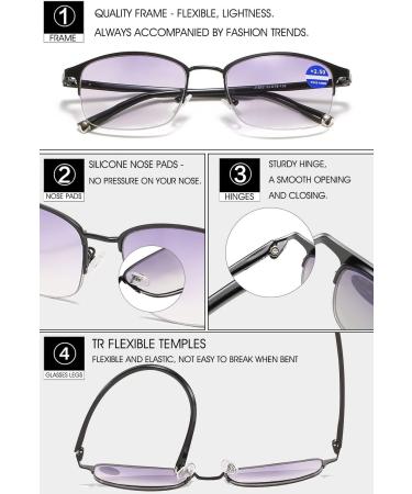 Vevesmundo Bifocal Sun Reading Glasses Set - Metal Tinted Protection for Men | +1.0 to +3.5 | 3 Pieces - Buy Online on GoSupps.com
