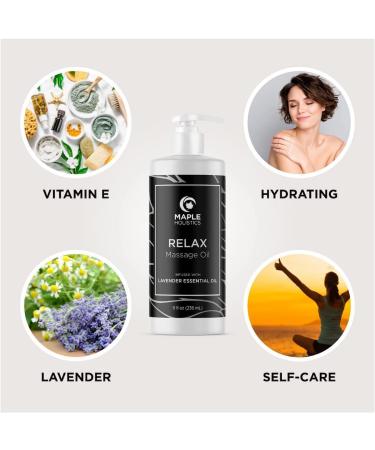 Lavender Massage Oil for Sore Muscles - Nourishing Full Body Therapy with Coconut Oil and Lavender Essential Oil - Buy Online on GoSupps.com