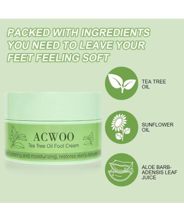  ACWOO ACWOO Foot cream soothing foot moisturizer removes calluses foot cream tea tree and aloe vera for deep hydration for very feet - Buy Online on GoSupps.com