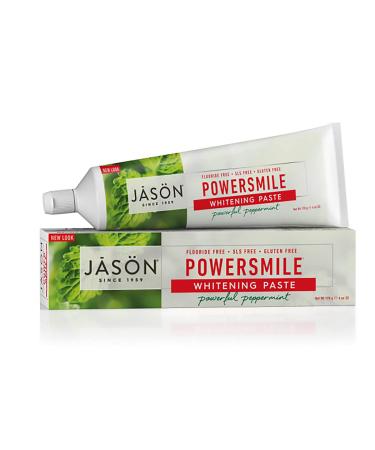 Jason Powersmile Whitening Fluoride-Free Toothpaste, Powerful Peppermint, 6 Oz